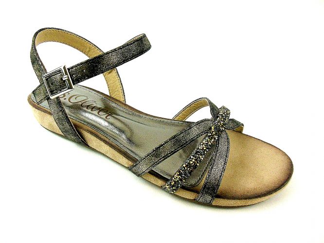 S.Oliver női szandál black metallic