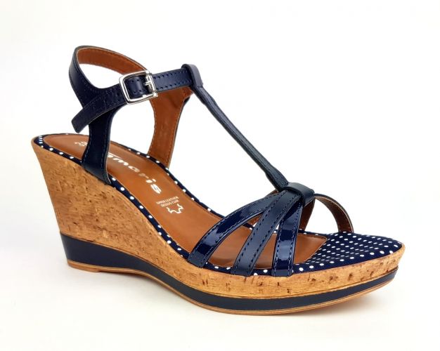 Tamaris női szandál navy/dots