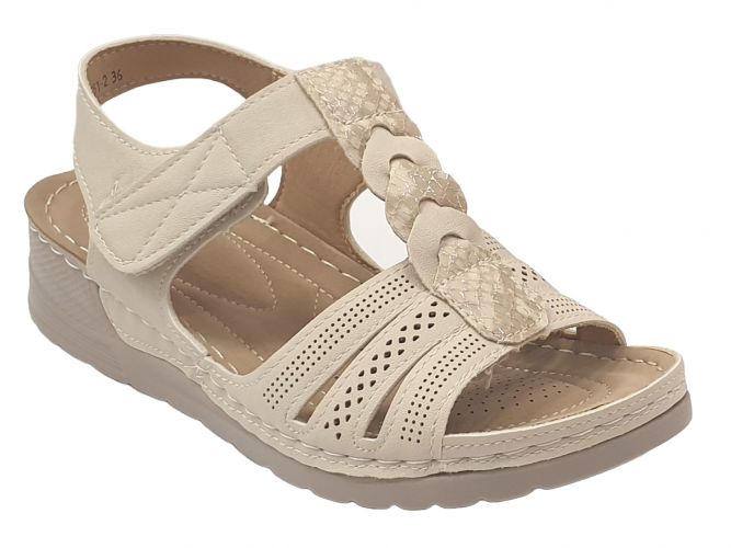 L.D. női szandál beige
