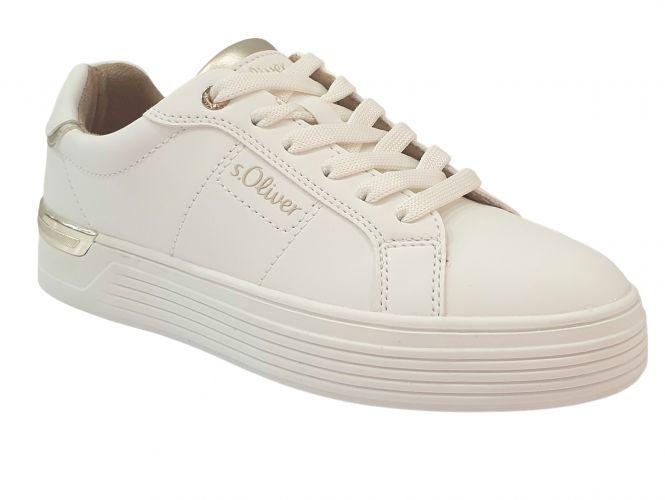 S.Oliver női cipő white/gold