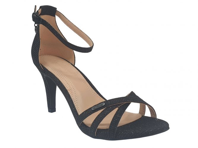 S.Oliver női szandál black glitter